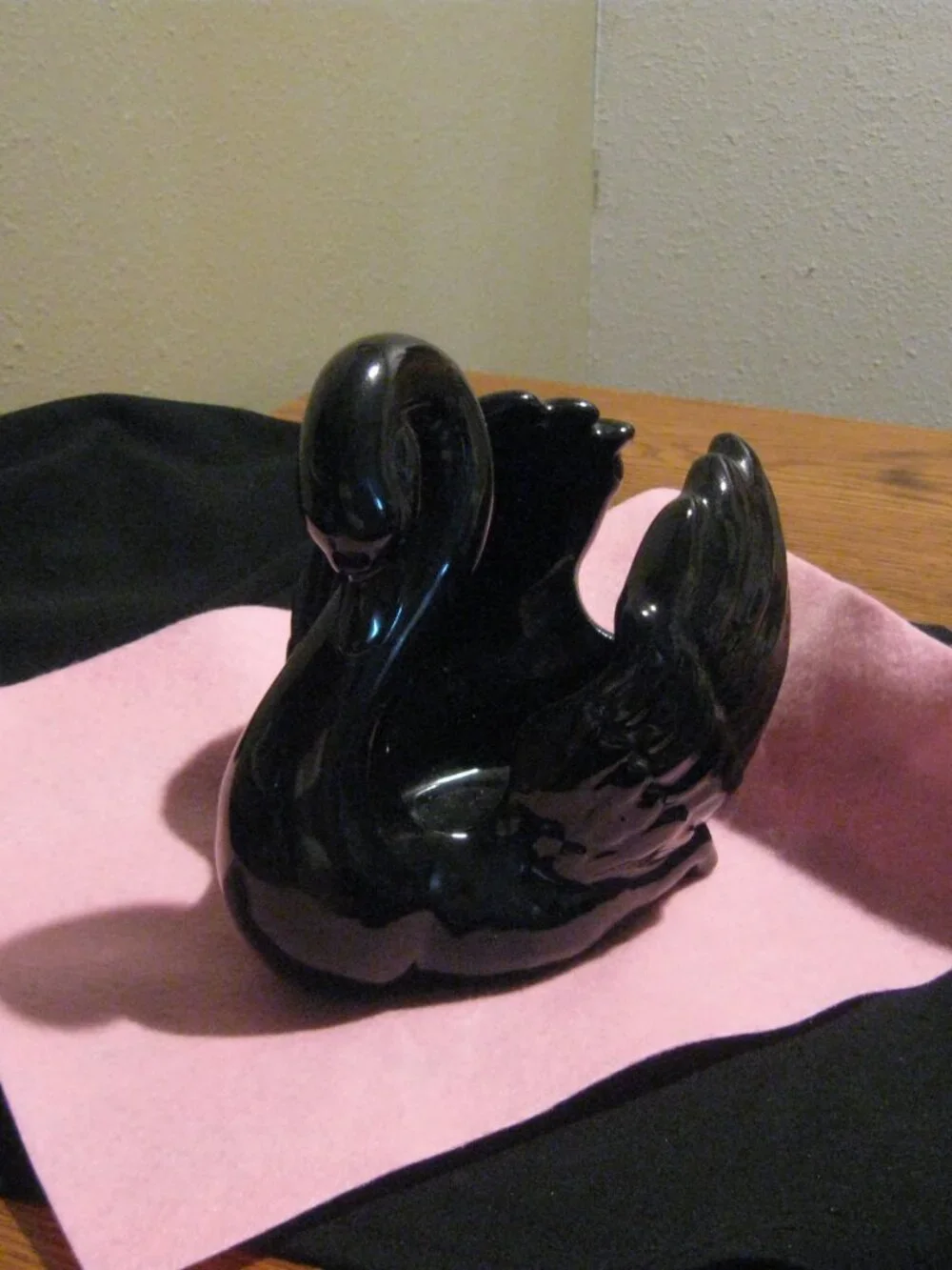 Black MCM Ceramic Swan Planter by Formco USA